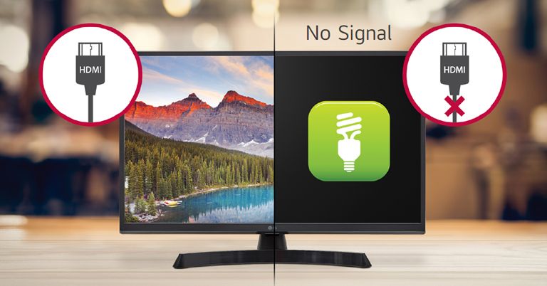 The TV is on when there's an HDMI signal, and it is off when there's no signal.