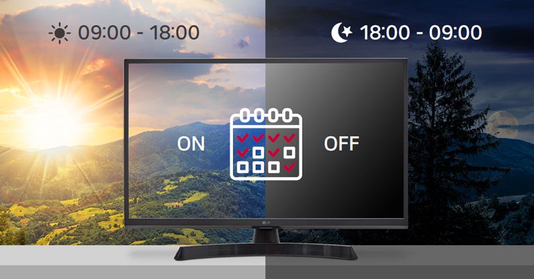 The TV automatically turns on or off according to the set time schedule.