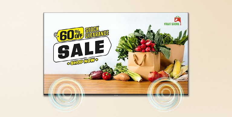 TV Signage on the wall has a built-in speaker which renders rich audio, building a stable digital learning environment.