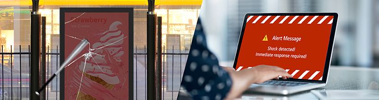 If the device detects external impact surpassing a certain threshold, an alert is automatically sent to the administrator.