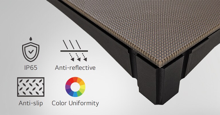 LFCM is developed with an anti-slip and anti-reflective surface with IP65 protection, and features color uniformity in terms of its visual performance.
