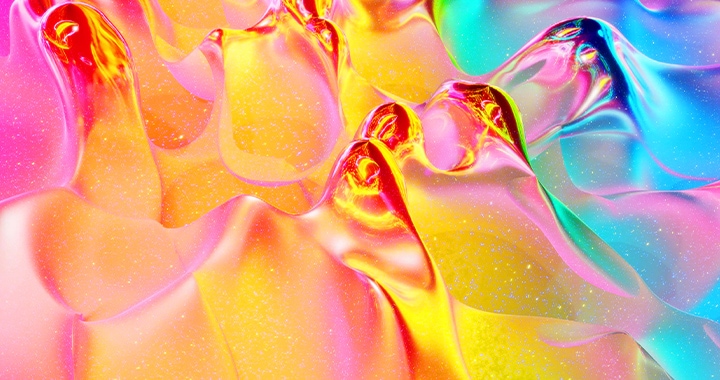 Wavelike patterns of vibrant colors are richly and delicately expressed.