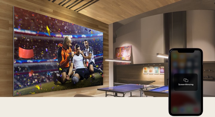 Stream content from your phone to LG MAGNIT Active Micro LED with Miracast and AirPlay 2 compatibility.