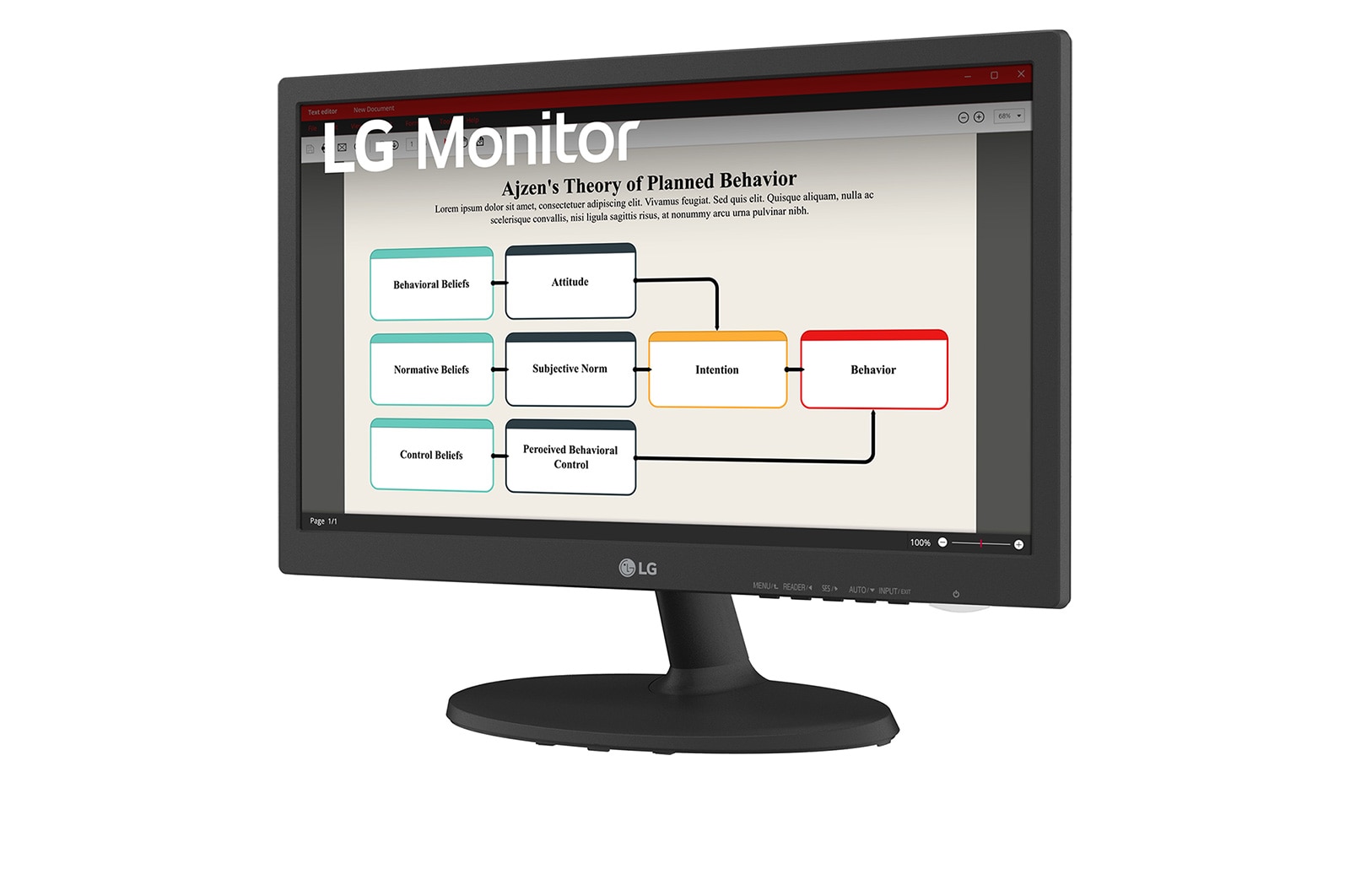 LG 18.5” HD Monitor, 19BA300