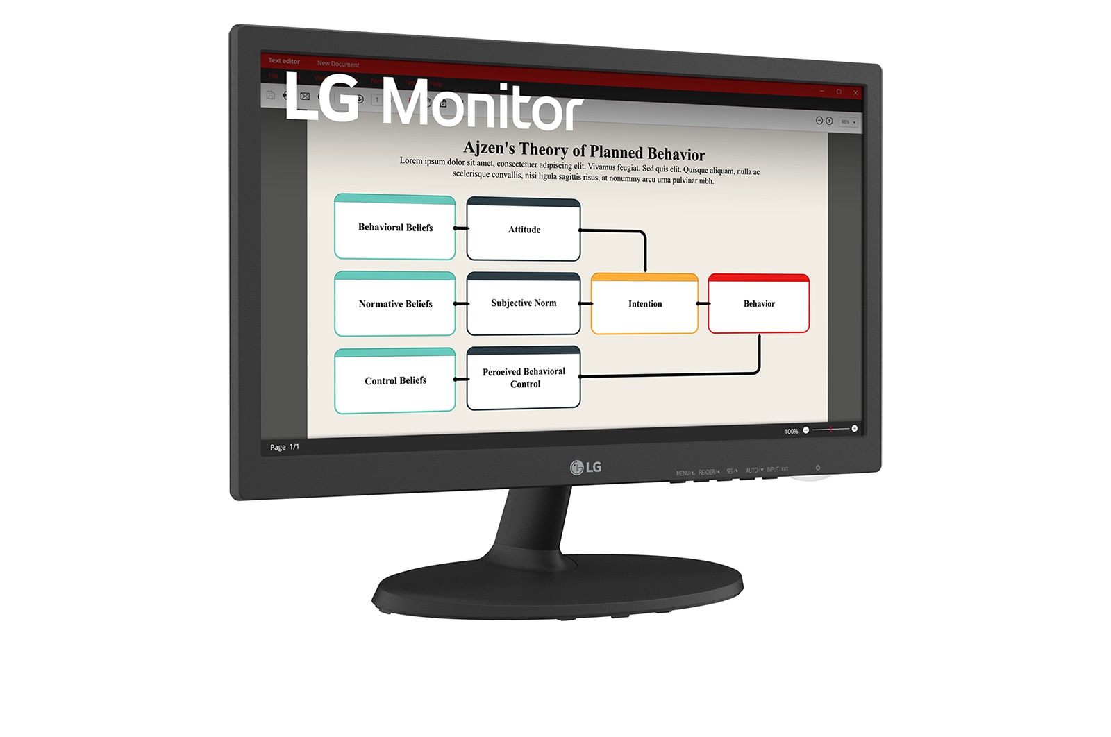 LG 18.5” HD Monitor, 19BA300