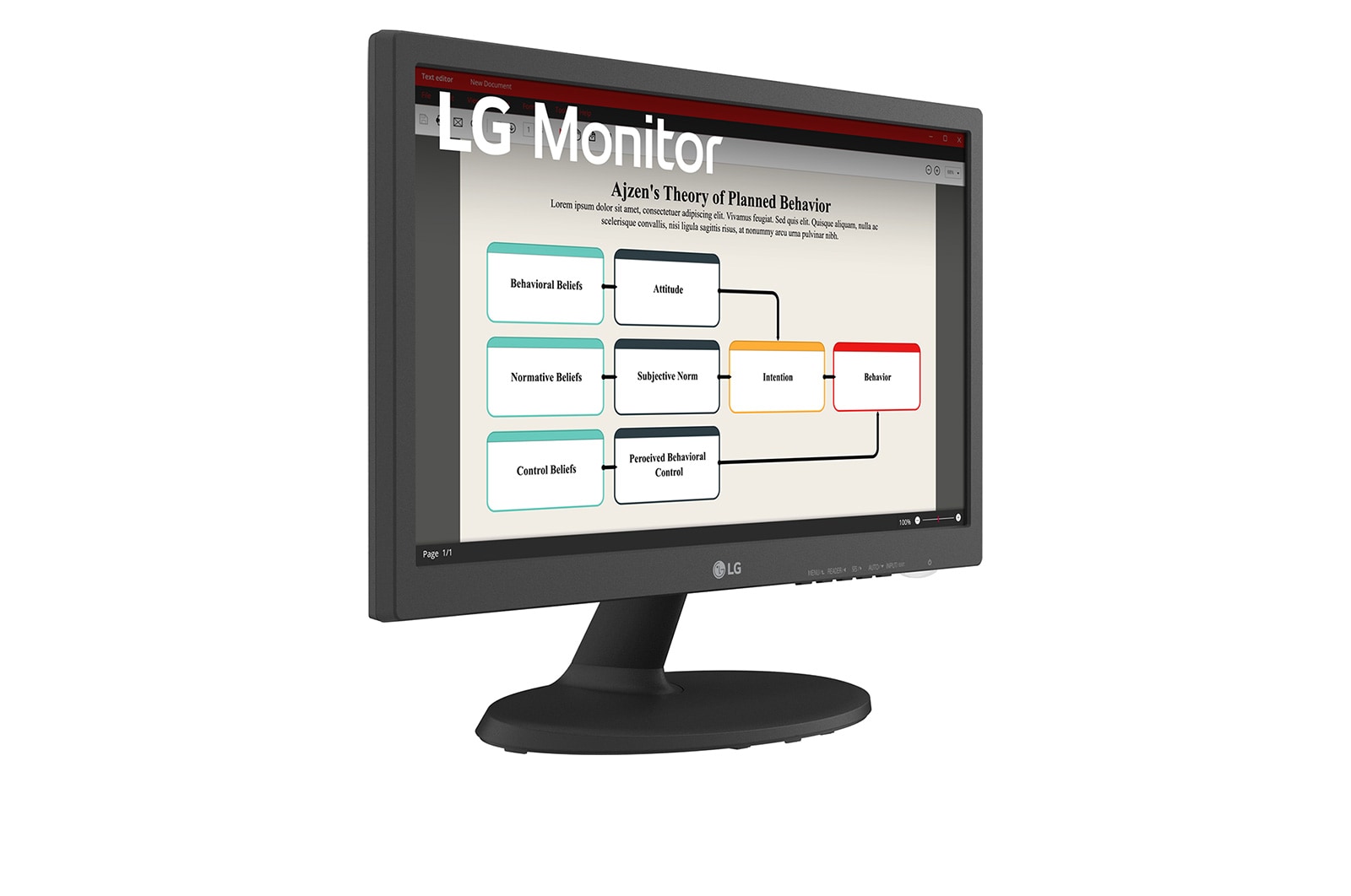 LG 18.5” HD Monitor, 19BA300