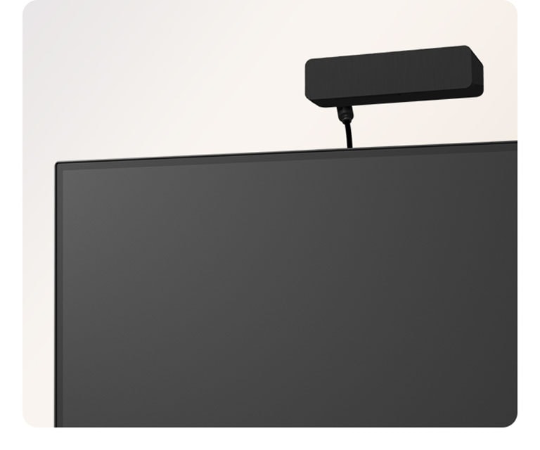 Video showing a detachable calibration sensor attaching to a monitor and lowering automatically to calibrate the screen for accurate medical image display.