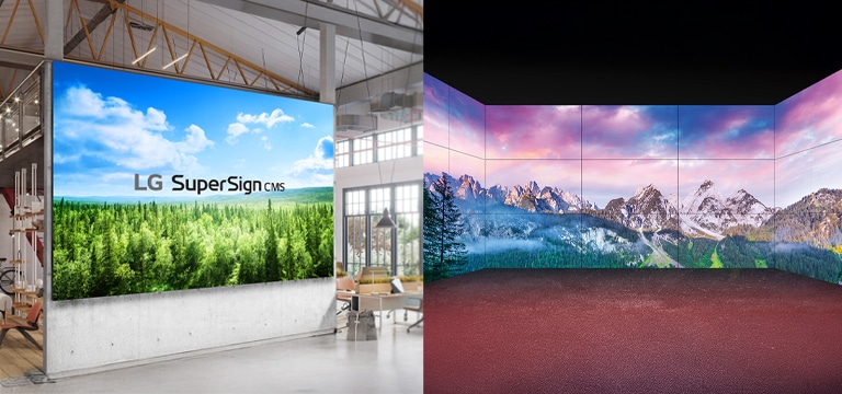 The images show examples of content displayed on regular and irregular LED signage.