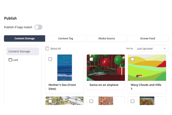This image illustrates an actual solution page where users can select devices and apply available content directly.