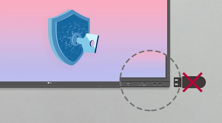 The LG CreateBoard can be set to disable USBs connected to displays for security purposes.