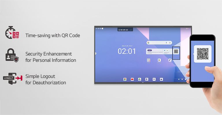 Logging in with a QR code is easy, saving meeting preparation time and enhancing personal information security. Simply logging out secures the information.