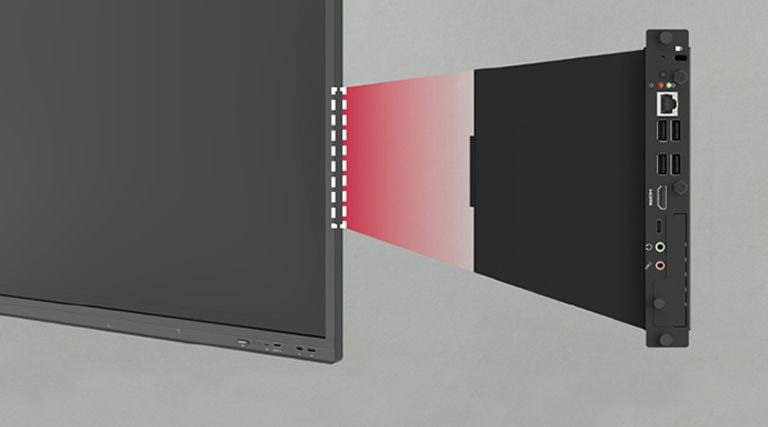 The built-in OPS slot makes installing an OPS easy, providing users with more extended functionality without needing external desktops.