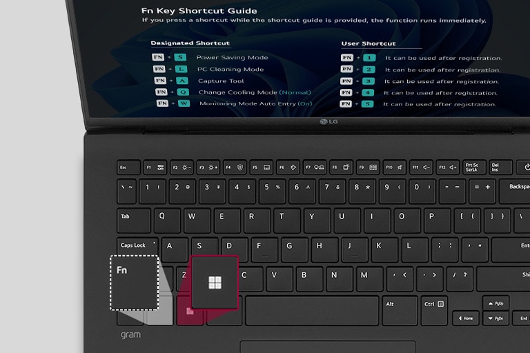 The animation shows the hot key maps are displayed.
