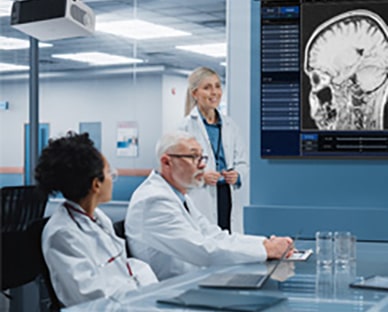 Scenes of LG ProBeam usage in hospital.