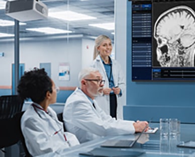 Scenes of LG ProBeam usage in hospital.