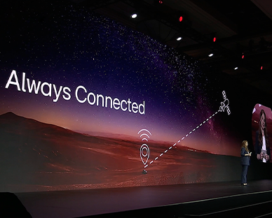 Picture of a woman who addresses LG Transparent Antenna presentation