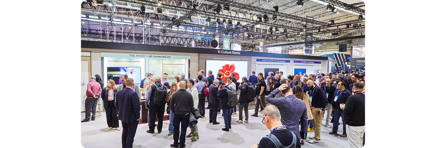 Visitors to the bustling K-Culture Stores zone experienced how LG’s solutions integrate with top K-Brands to create immersive retail environments.