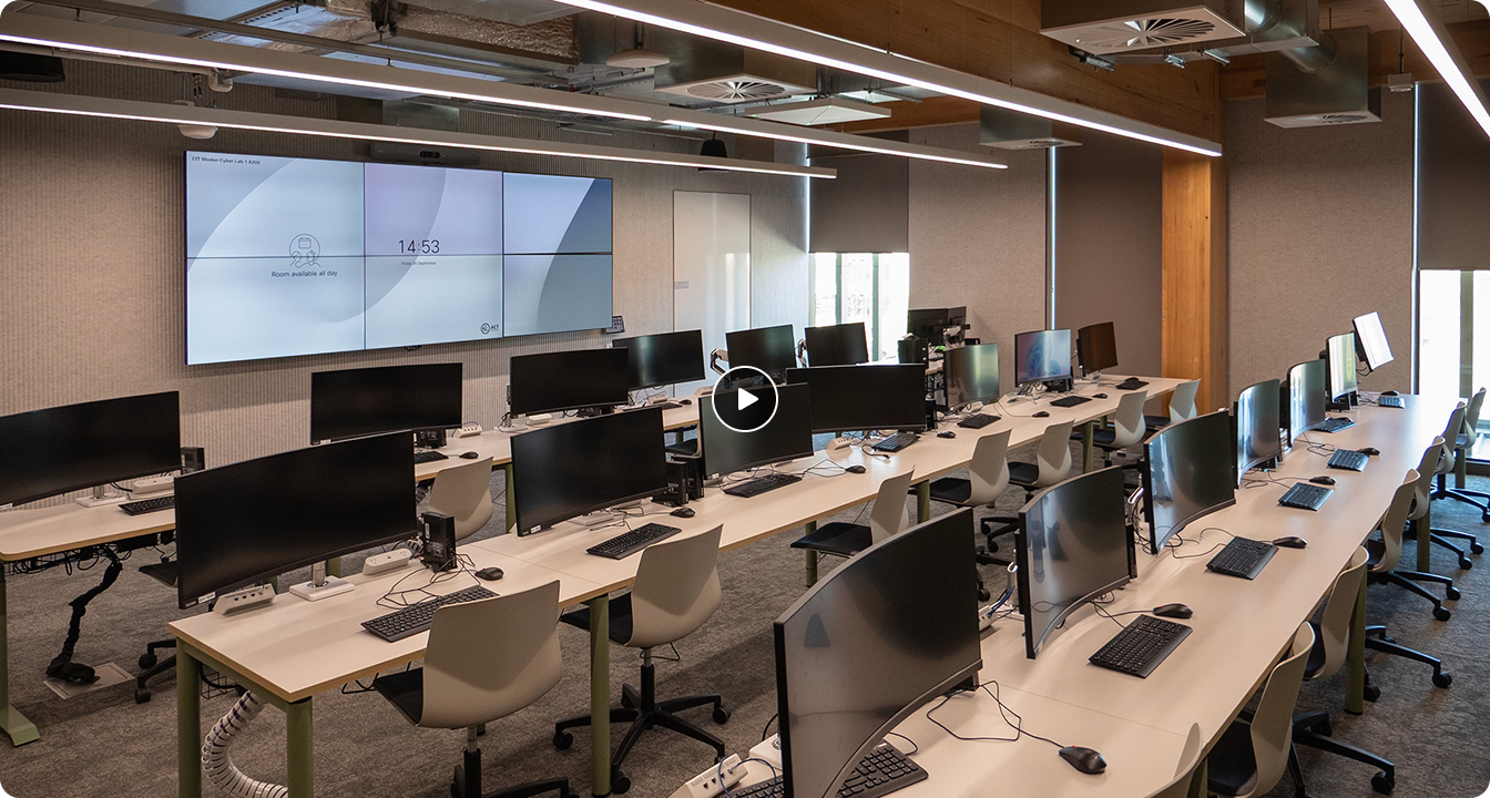 Video thumbnail showing interior of Canberra Institute of Technology Woden Campus in Australia featured in LG Commercial Display education case study