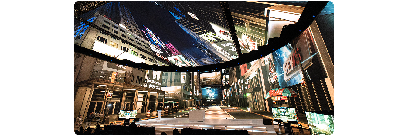 Interior of Studio V virtual production stage at StudioCube, Daejeon