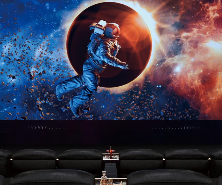 The LG Miraclass embodies a distinct black color, showing the contrast between the dark shadow and bright sky.