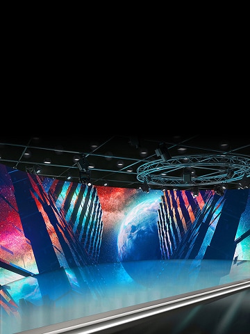 LG LED Signage installed in a shopping mall with curved displays showcasing vivid nature visuals. LG indoor and outdoor LED signage solutions creating eye-catching experiences and premium advertising performance.