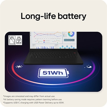 This image shows the front view of the LG gram laptop display with a vivid, colorful liquid splash visual on the screen, set against a gradient background. Above the display, icons highlight key specifications including a 17 inch IPS display with 178° wide viewing angles, DCI-P3 99% (Typ.) color gamut, and 1200:1 (Typ.) contrast ratio.