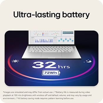 This image shows the front view of the LG gram laptop display with a vivid, colorful liquid splash visual on the screen, set against a gradient background. Above the display, icons highlight key specifications including a 17 inch IPS display with 178° wide viewing angles, DCI-P3 99% (Typ.) color gamut, and 1200:1 (Typ.) contrast ratio.