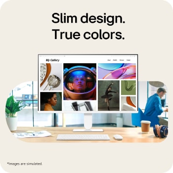 Wide horizontal monitor setup ideal for multitasking workspace