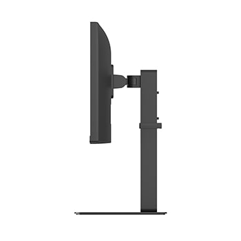 Side view of a monitor showing adjustable stand and ergonomic design.