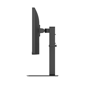 Side view of a monitor showing adjustable stand and ergonomic design.