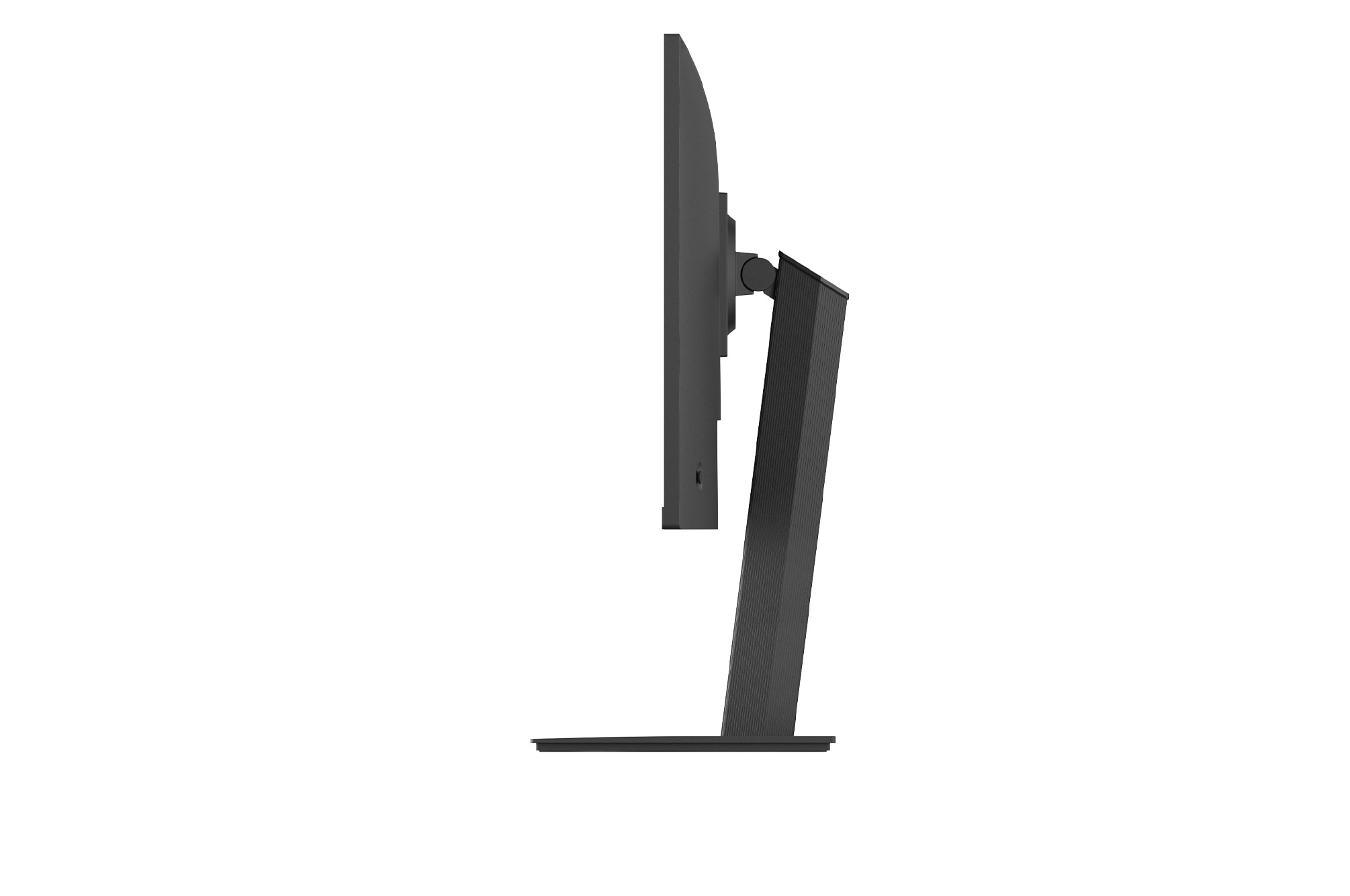 Side profile showing adjustable ergonomic stand for comfortable setup