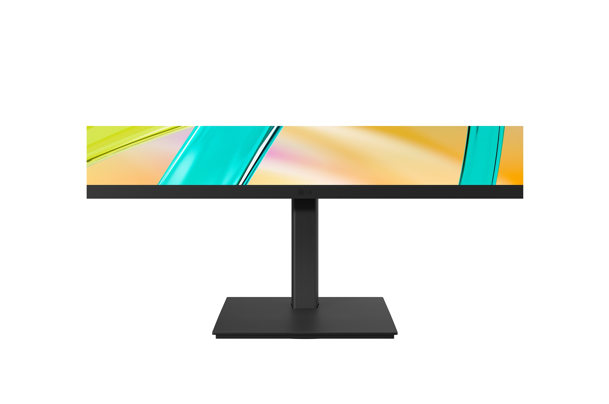 Wide horizontal monitor setup ideal for multitasking workspace