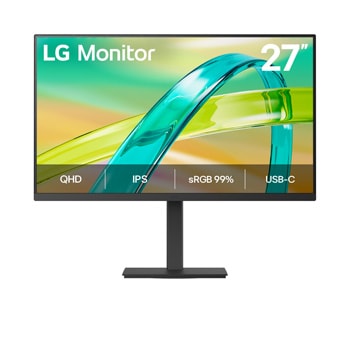 LG monitor front view with clear and vivid QHD screen