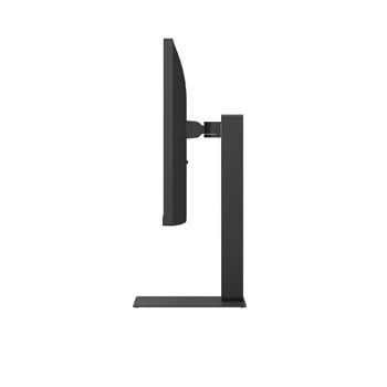 Side view of a monitor showing adjustable stand and ergonomic design.