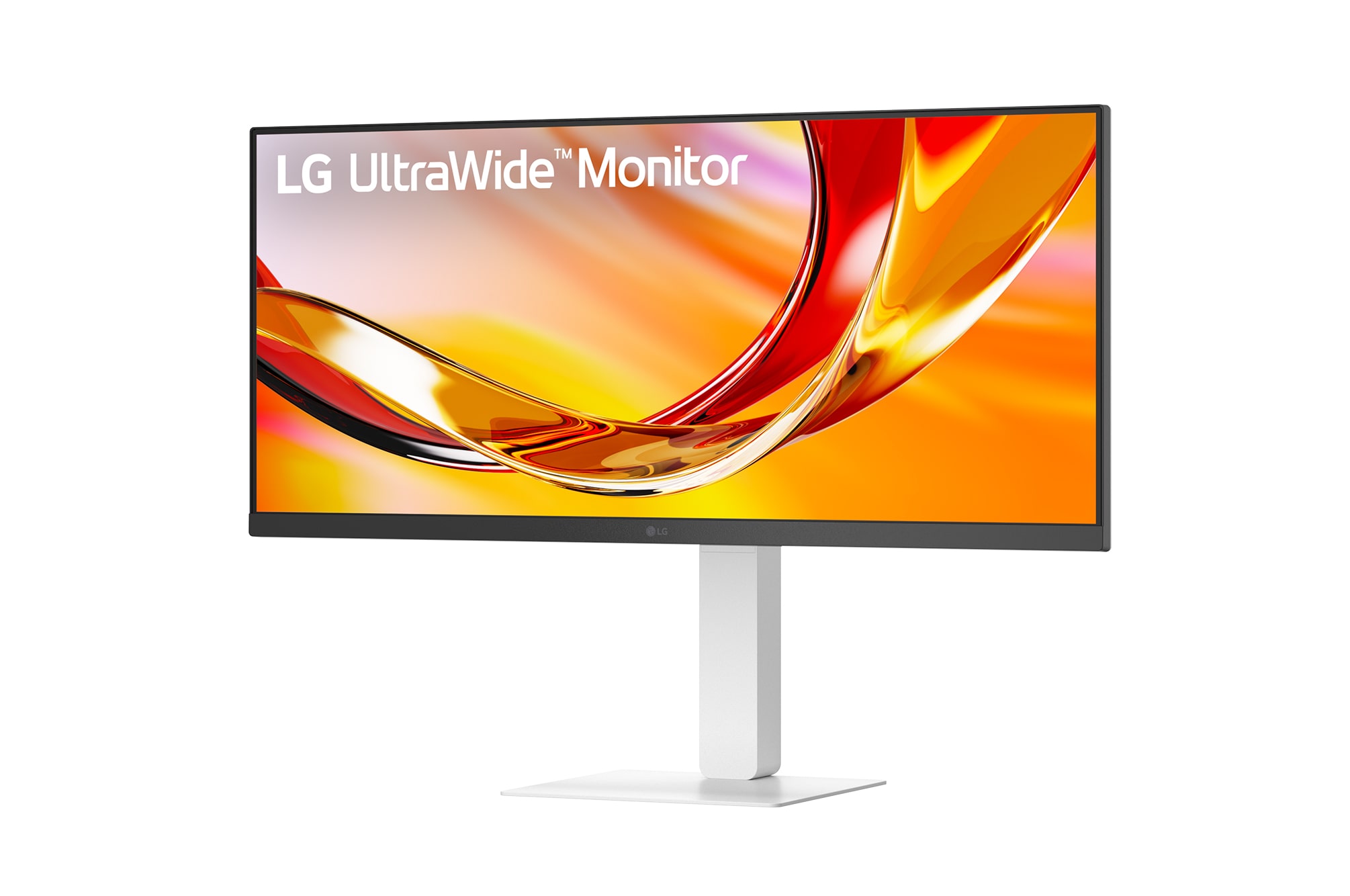 Rear view of an LG monitor showing stand design and connectivity ports.