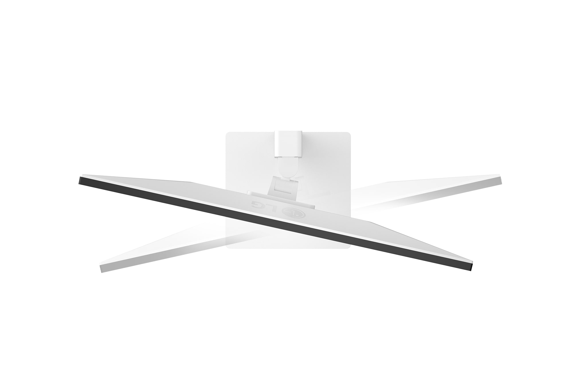 Side view of a monitor demonstrating forward and backward tilt adjustment.