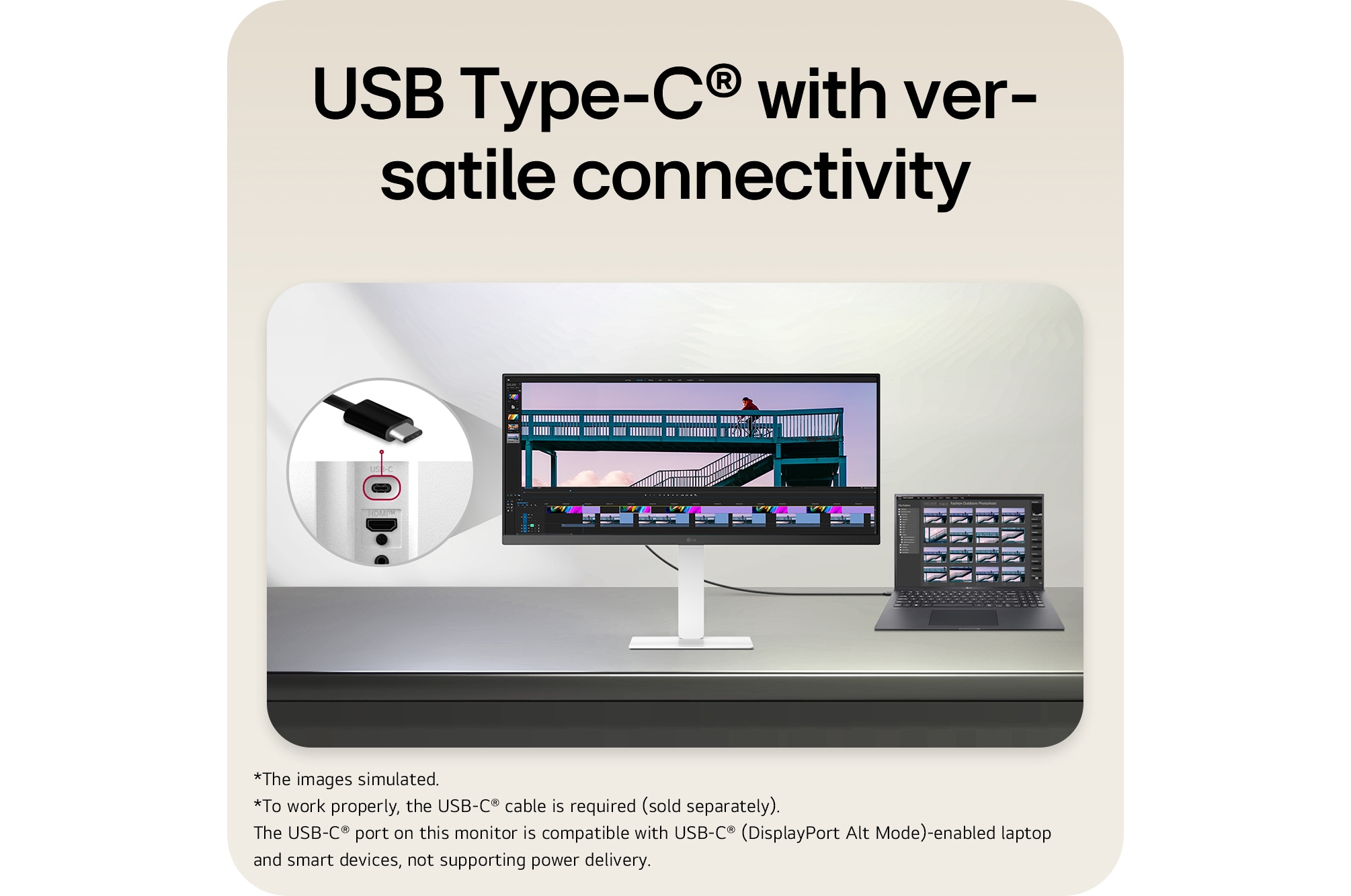 Ergonomic monitor design showcasing tilt, height adjustment, swivel, and pivot features for flexible viewing angles and comfortable workspace setup.