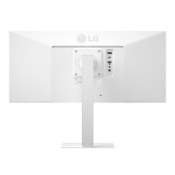 Front view of a monitor rotated into vertical portrait mode, showing pivot functionality with horizontal positions in the background.