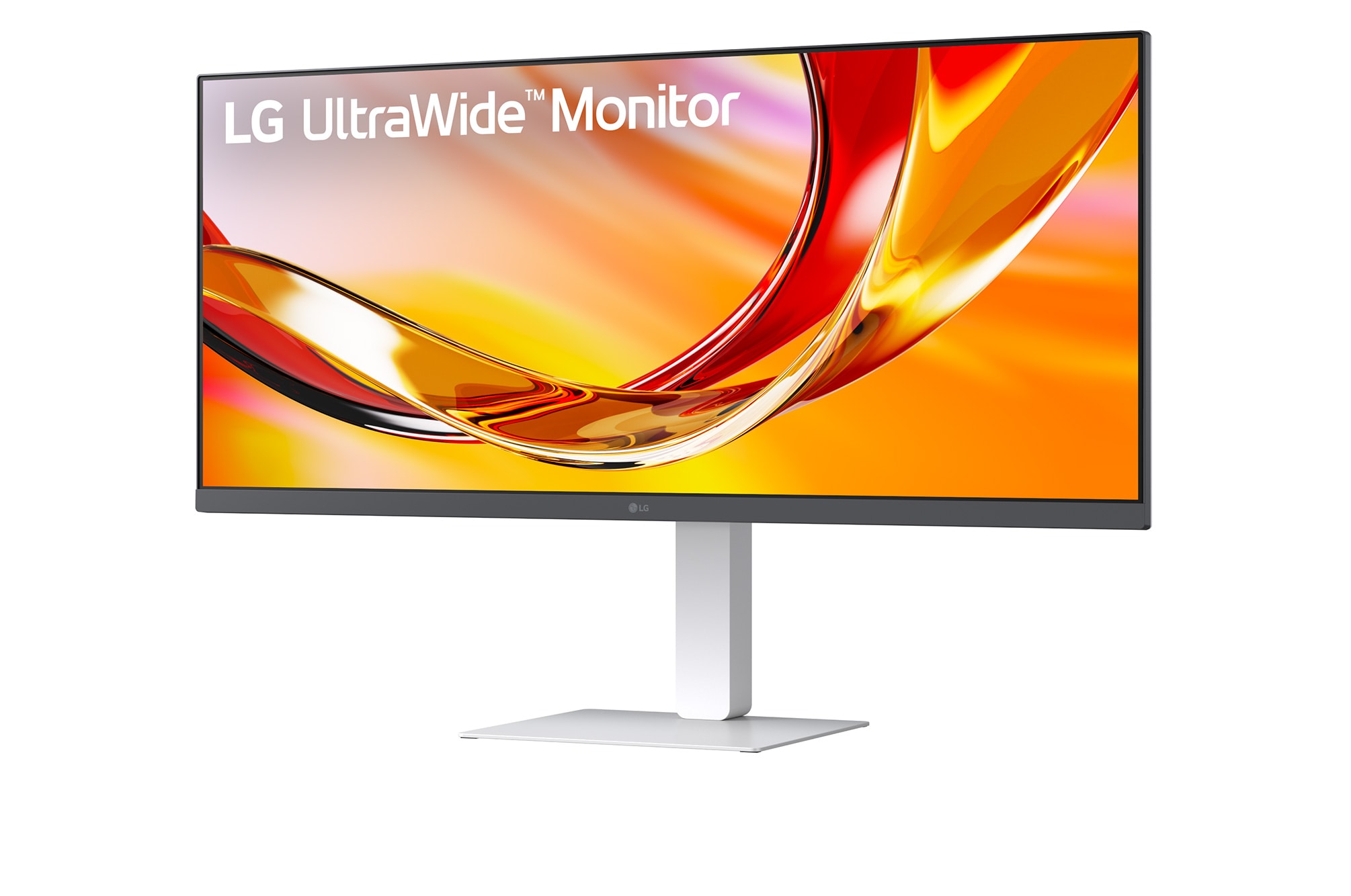 Rear view of an LG monitor showing stand design and connectivity ports.