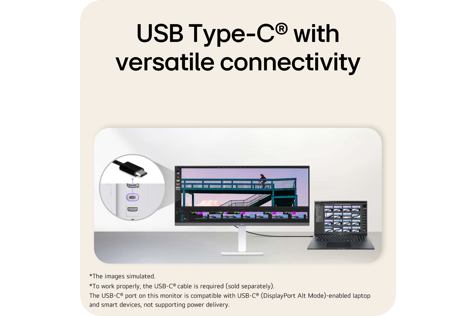 Ergonomic monitor design showcasing tilt, height adjustment, swivel, and pivot features for flexible viewing angles and comfortable workspace setup.