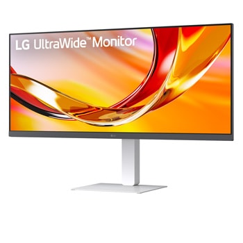 Rear view of an LG monitor showing stand design and connectivity ports.