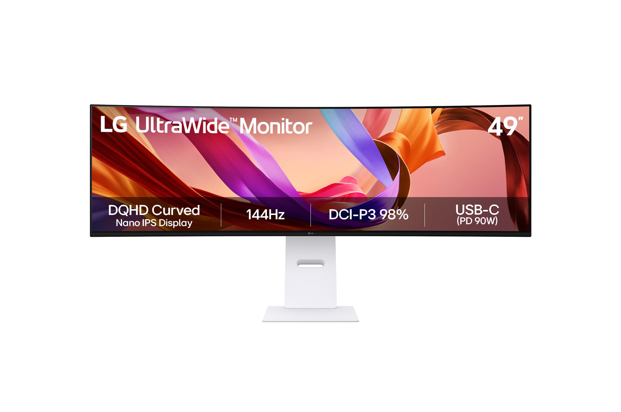 LG monitor front view with clear and vivid QHD screen