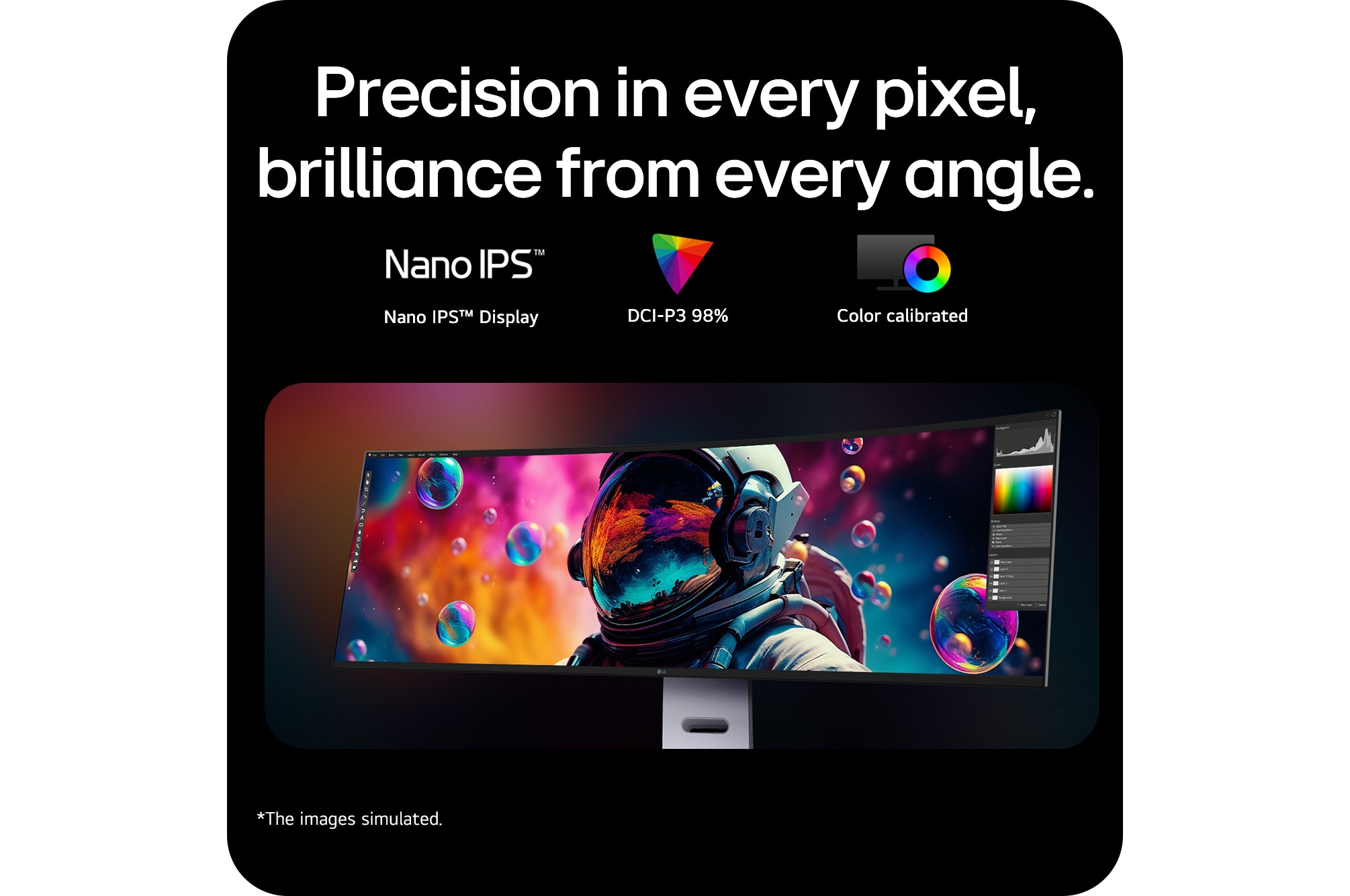 Wide horizontal monitor setup ideal for multitasking workspace
