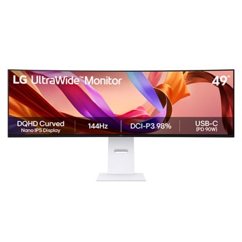 LG monitor front view with clear and vivid QHD screen