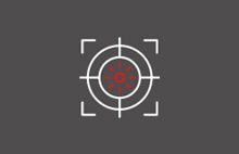 Precision process icon with target-like graphic representing high yield manufacturing efficiency.