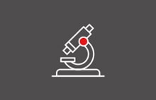 Microscope icon symbolizing high resolution inspection and precise measurement technology.