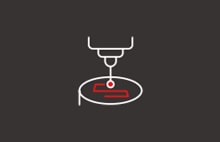 Photolithography icon with layered wafer graphic for semiconductor processing