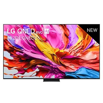 Front view of Smart TV 4K MiniLED 2025 100 inci LG QNED evo AI QNED86 100QN1C86AS