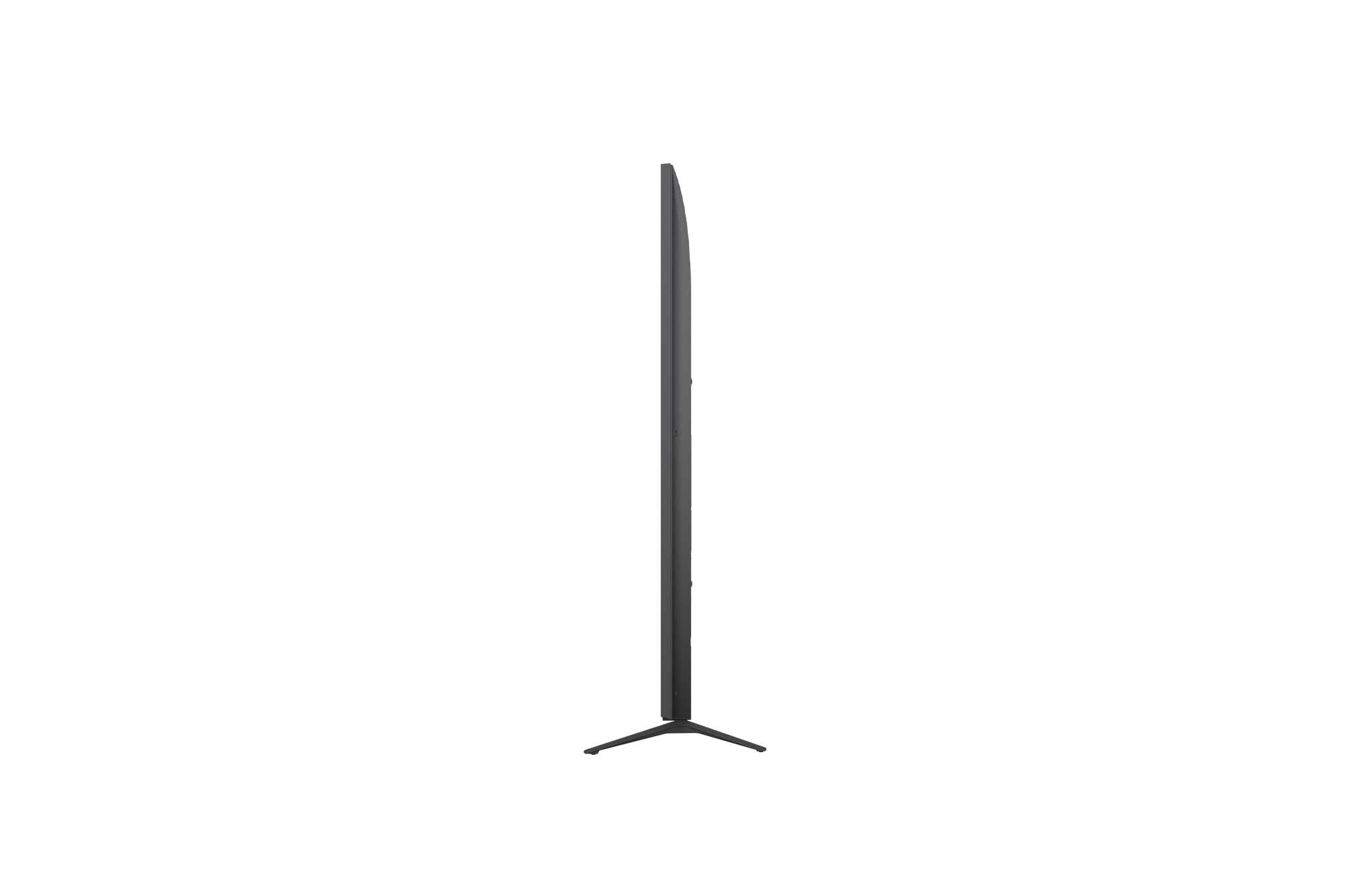 Tampak samping menghadap ke kiri LG NanoCell NANO80 TV.