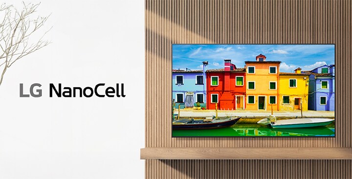 UK760H dengan teknologi LG NanoCell menampilkan layar dengan warna yang cerah dan kualitas gambar yang tajam.